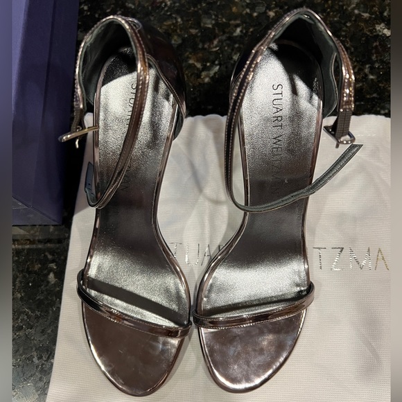 Stuart Weitzman Nudistsong Pewter Glass 9M - Picture 4 of 7